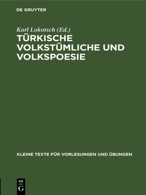 cover image of Türkische volkstümliche und Volkspoesie